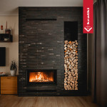 Krbová vložka Kratki Nadia 14kW s výsuvem, černé obložení Termotec